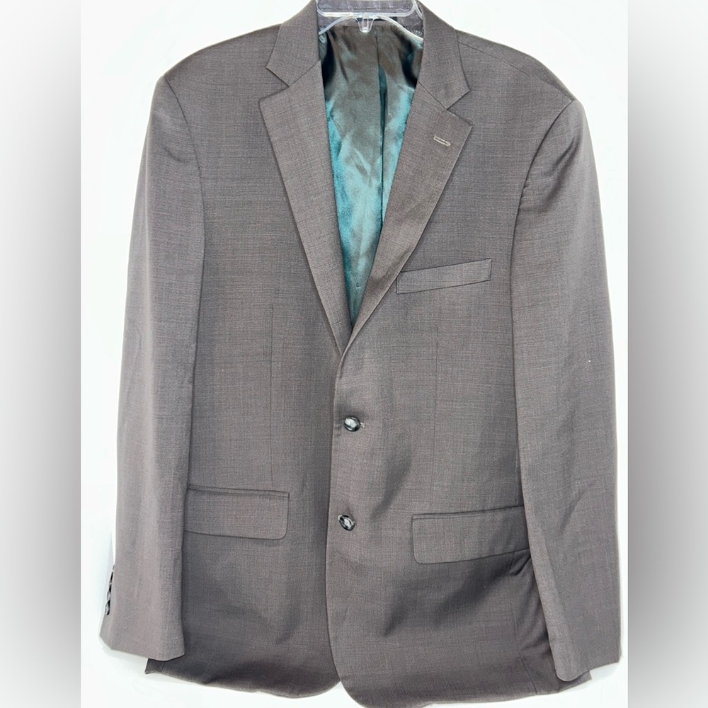 Pronto Uomo mens taupe 100% wool 2 button suit jacket blazer size 42L Waist 36